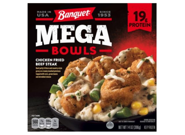 Banquet Mega Bowls Chicken Fried Beef Steak Frozen Dinner