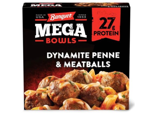 Mega Banquet Bowls Penne and Dynamite Frozen Meatballs