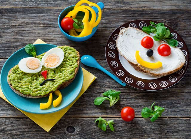 Making food fun to eat, vegetables and bread