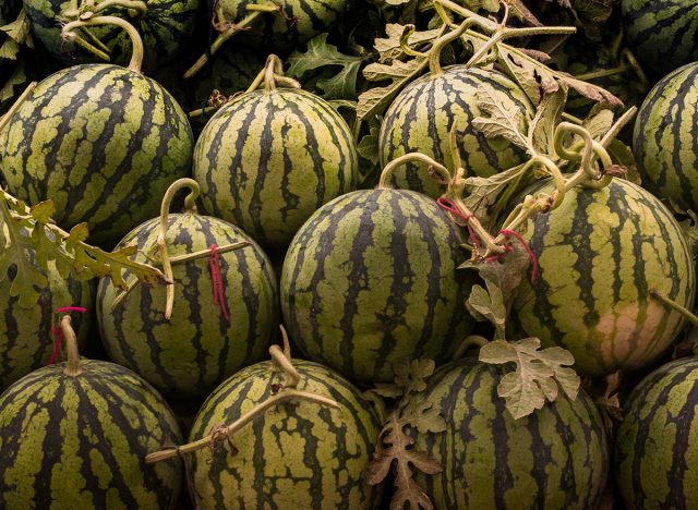 Watermelons with stems