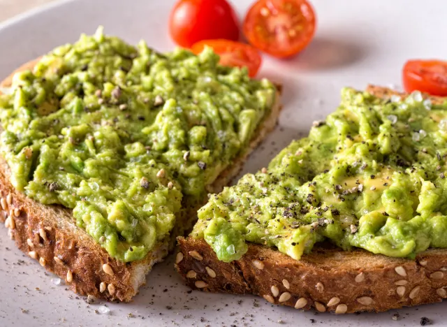 close-up avocado toast, breakfast superfoods to burn fat
