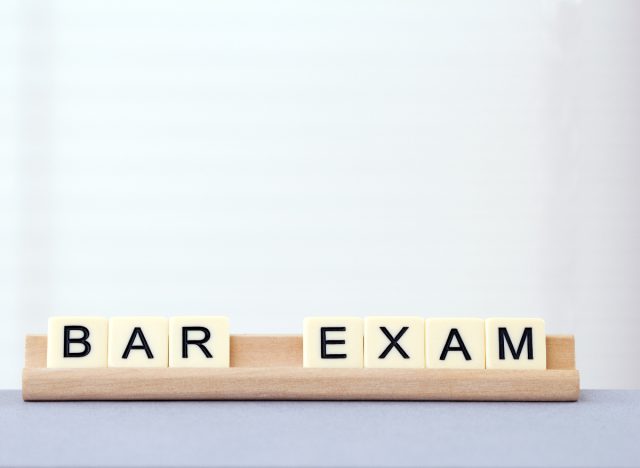 bar exam concept written in scrabble pieces