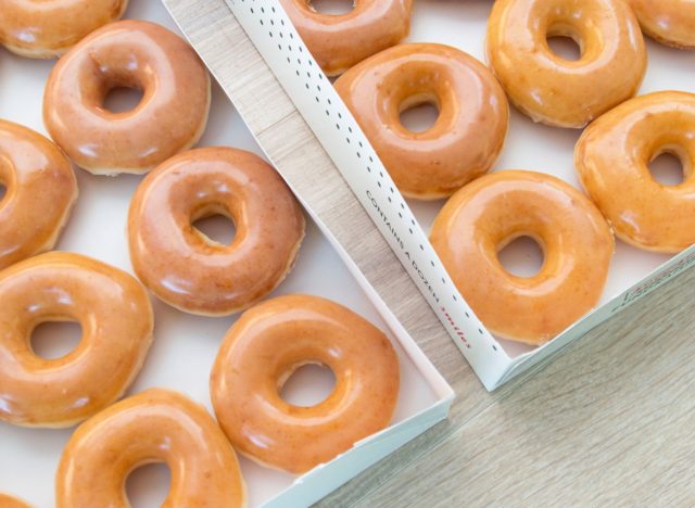 Box of krispy kreme glazed donuts