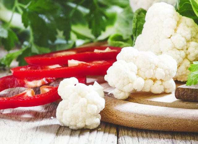 cauliflower and red bell peppers