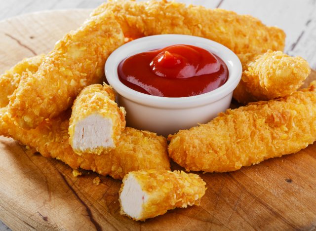 chicken strips and ketchup