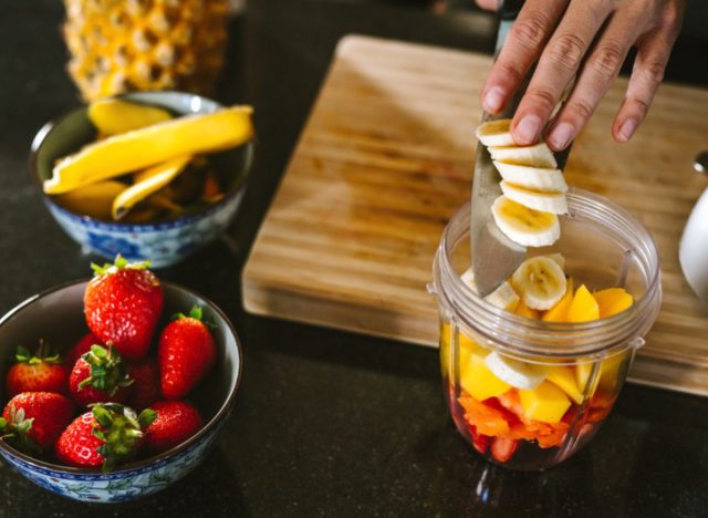 chopped fruit smoothie