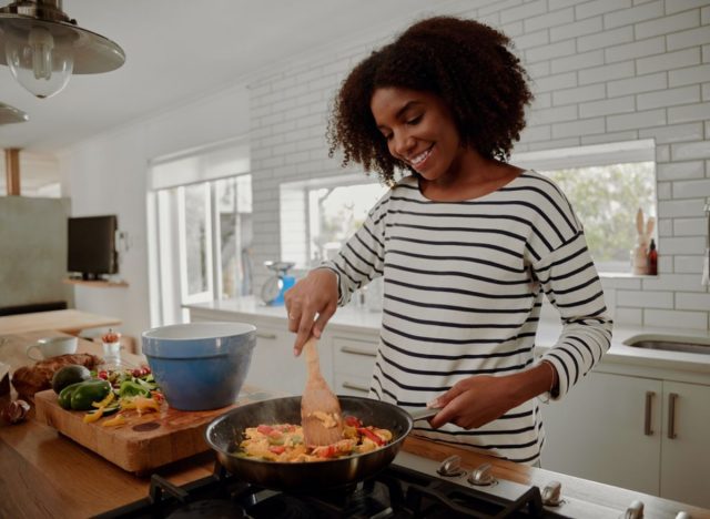 cooking in pan