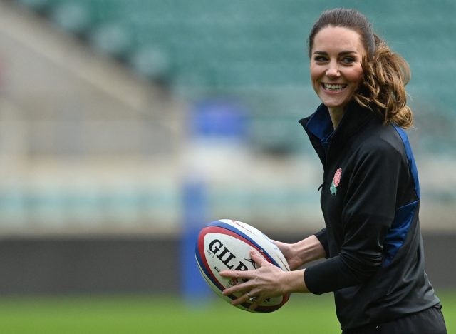 Kate Middleton playing rugby