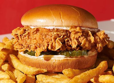 kfc fried chicken sandwich and fries