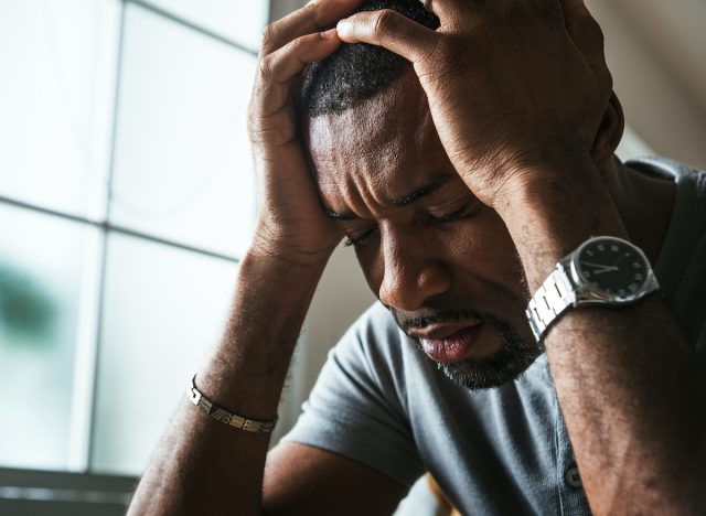 man stressed close-up