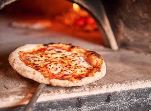 margherita pizza in traditional wood oven