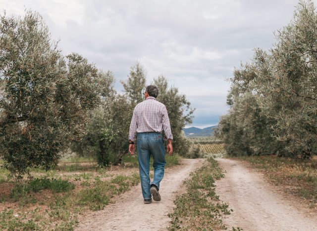 older man lonely walking