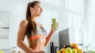 woman drinking green smoothie, one of the best foods for a runner's recovery