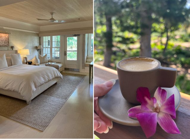 Sensei Lanai wellness retreat accommodations split-image