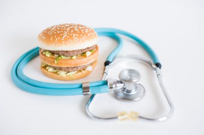 Burger and stethoscope