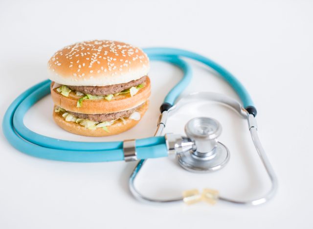 Burger and stethoscope