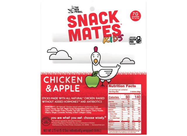 Snack Mates' chicken and apple mini meat sticks