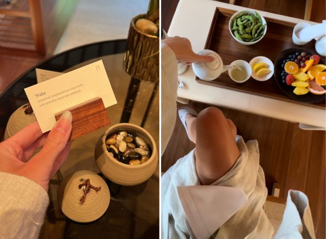 Sensei Lanai massage oils and snack tray
