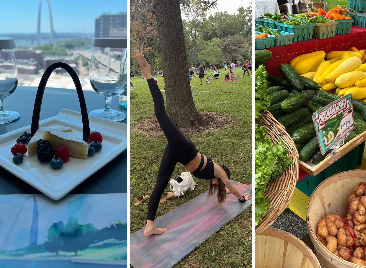 best-kept secrets in St. Louis, yoga in the park, farmers market, and Gateway Arch