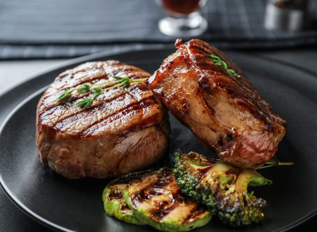 steak medallions and veggies