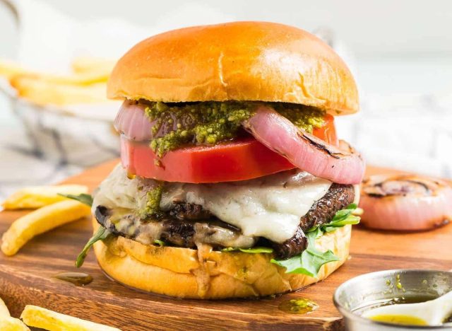 stuffed portobello mushroom burger