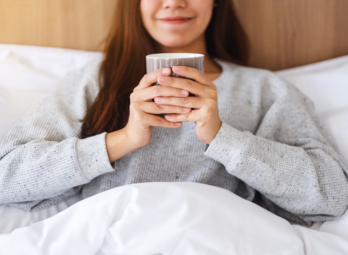 woman drinking tea