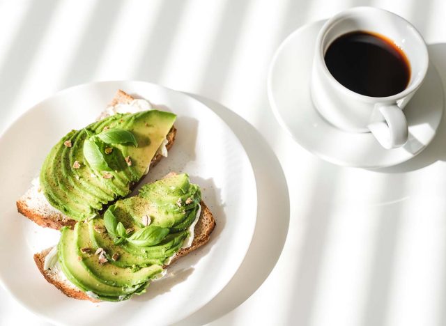 Coffee and avocado toast