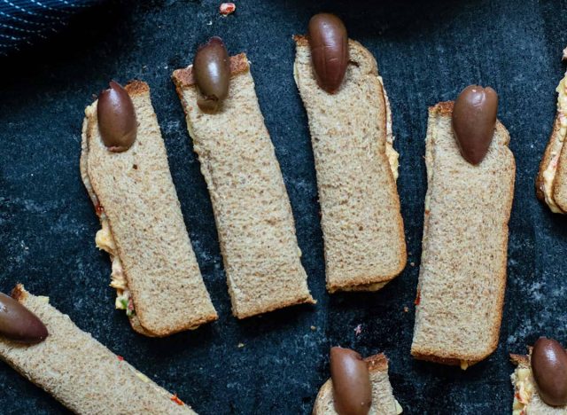 Scary finger sandwiches