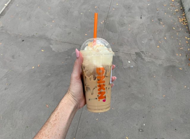 A pumpkin spice latte (PSL) from Dunkin' Donuts.