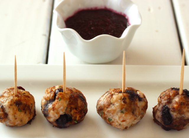 The Nutrition Twins Turkey Meatballs with Blueberry Sauce
