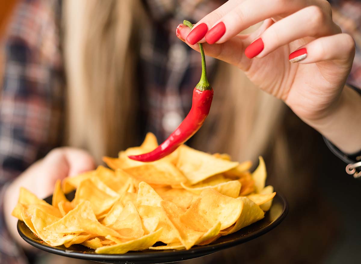 Spicy pepper and chips