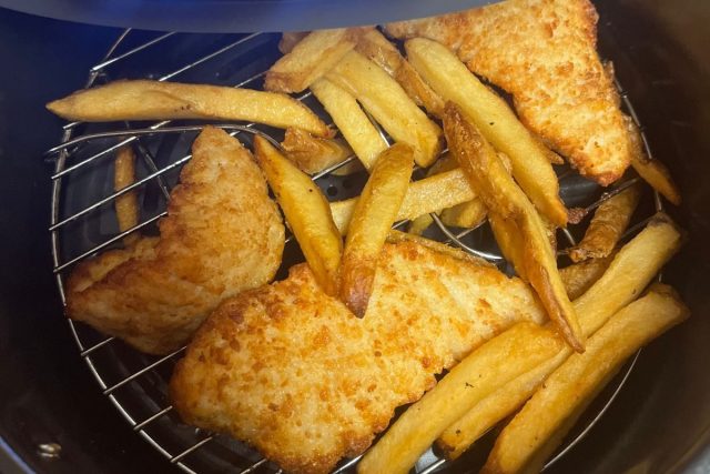 air fryer chicken and fries