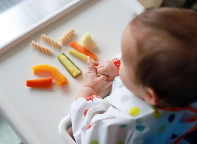 baby eating healthy foods