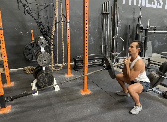 barbell landmind squat to lose belly fat and slow aging