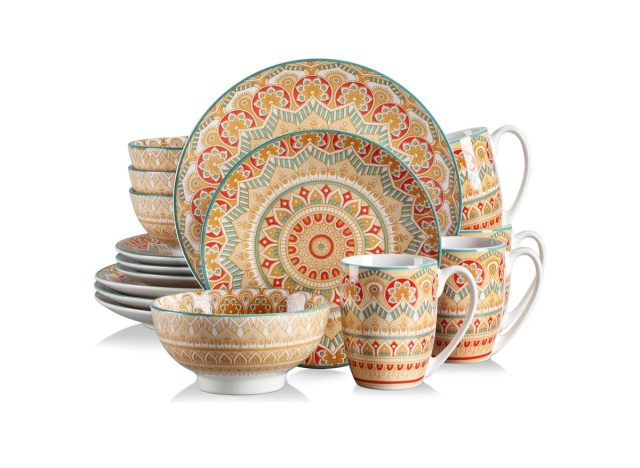 bungalow rose mandala 16-piece dinnerware set