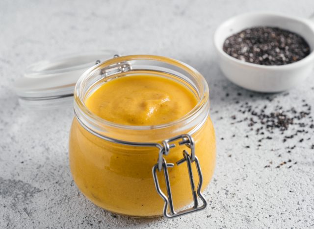 cheese sauce and chia seeds