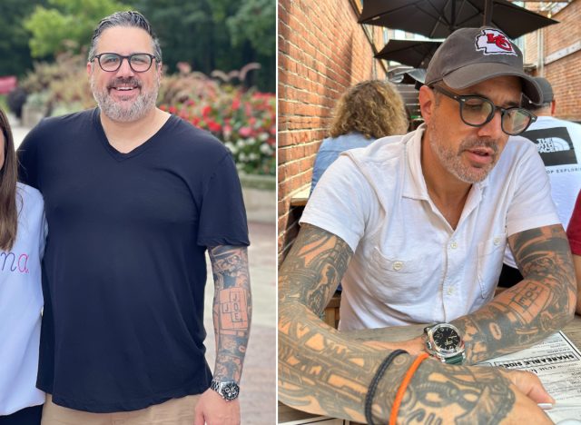 chef's weight loss comparison split image
