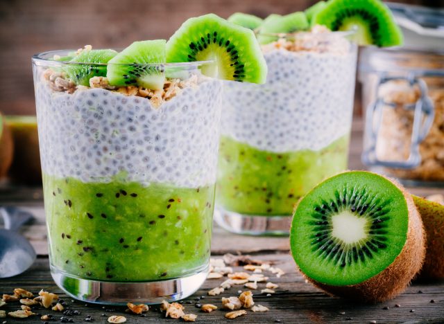 chia pudding with kiwi and granola