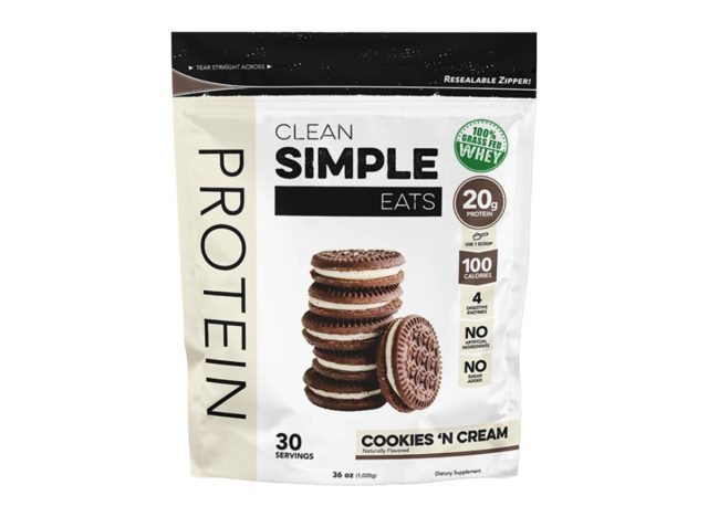 clean simple eats cookies 'n cream protein powder