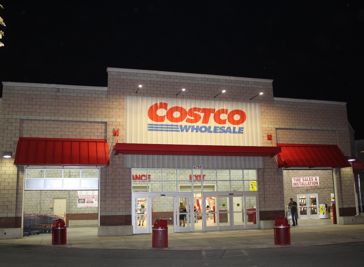 costco exterior at night