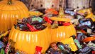 decorative pumpkins filled with assorted halloween candy