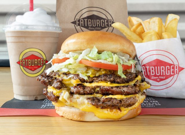 fatburger xxxl burger, fries, and milkshake