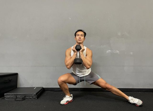 goblet lateral lunge exercise to get rid of your belly overhang
