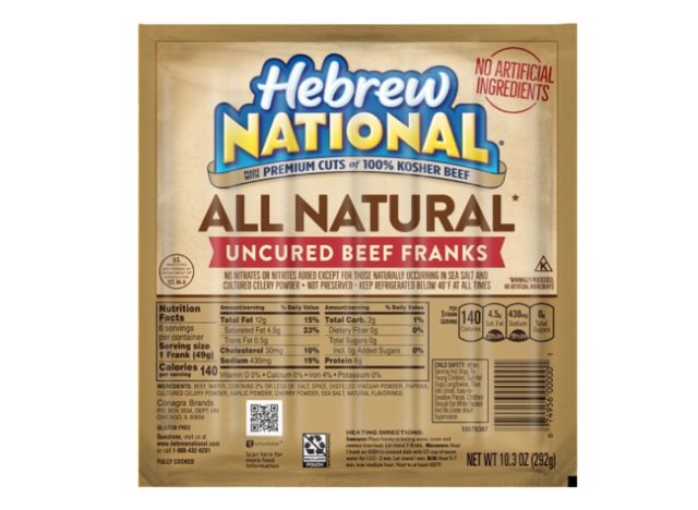 Hebrew national uncured beef franks