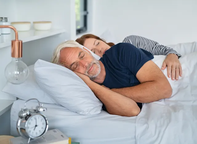 Mature couple sleep peacefully, habits that slow down aging