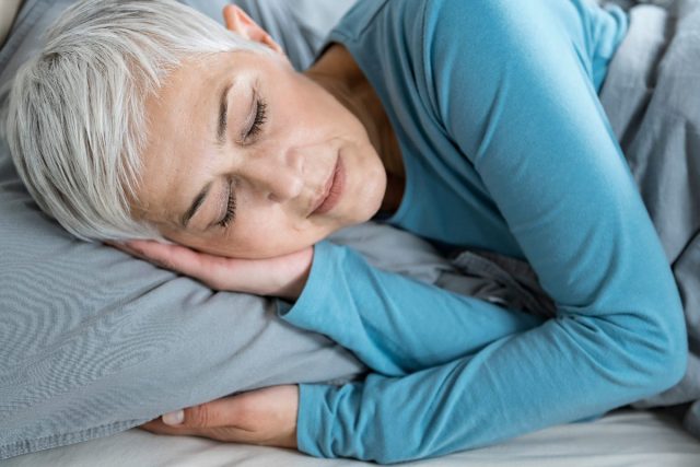 mature woman sleeping peacefully