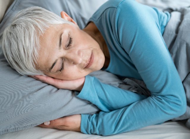 mature woman sleeping peacefully