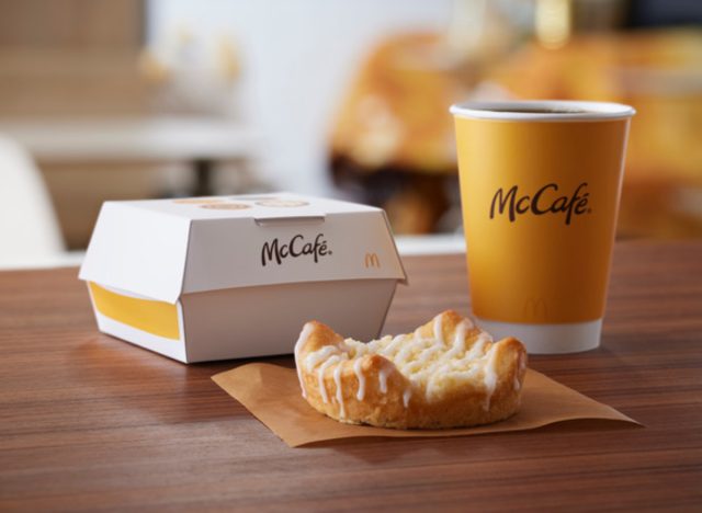 Mcdonald's cheese danish and coffee