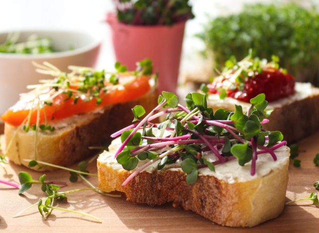 microgreens on toast