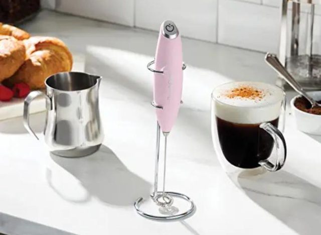 pink milk frother
